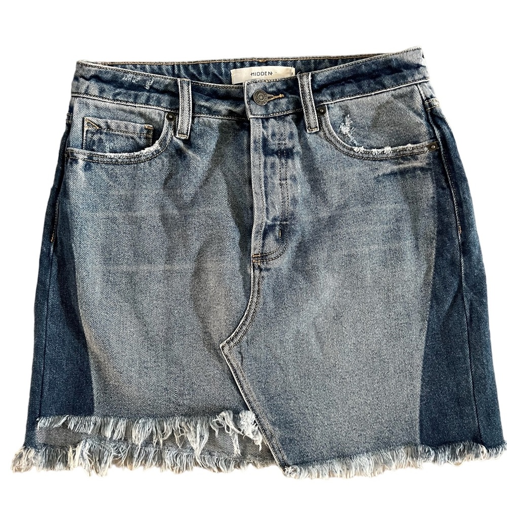 HIDDEN Jeans Women's Blue Denim Raw Hem Mini Skirt Size M